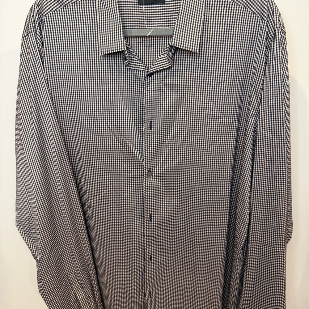 Theory Classic Men's Check Button-Down Shirt - Black & White